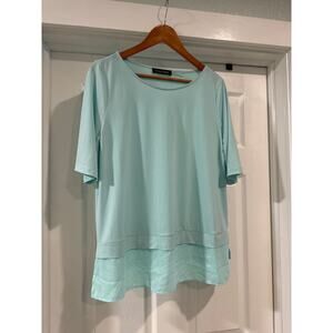 Ivanka Trump Top Teal Short Sleeve Women's Size Large